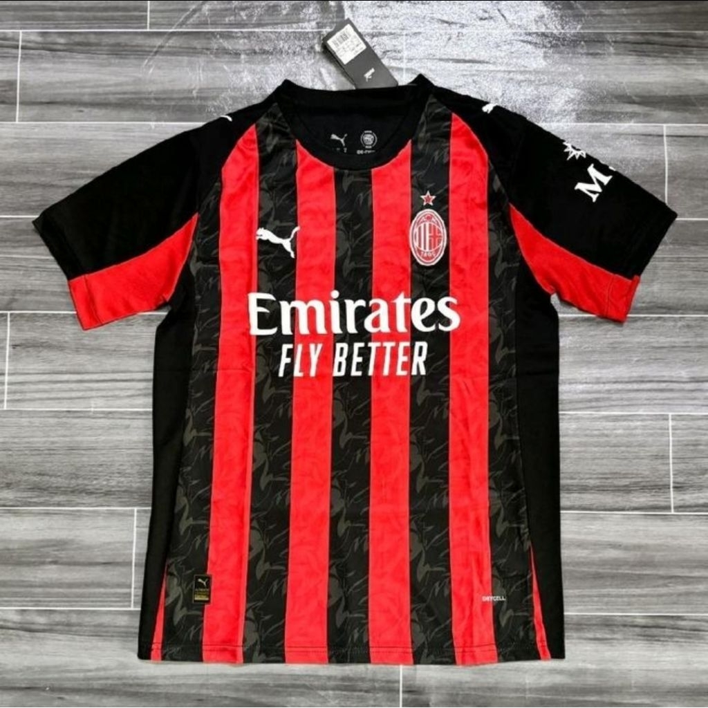Jersey Kaos Baju Sepak Bola Dewasa AC Milan Home Away 3rd Third Merah Hitam Big Size Ukuran Jumbo Be