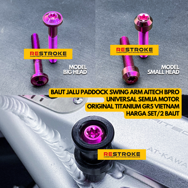 SET BAUT TITANIUM JALU PADDOCK SWING ARM AITECH BPRO UNIVERSAL RX-KING NINJA R RR SS CB CBR 150R VIX