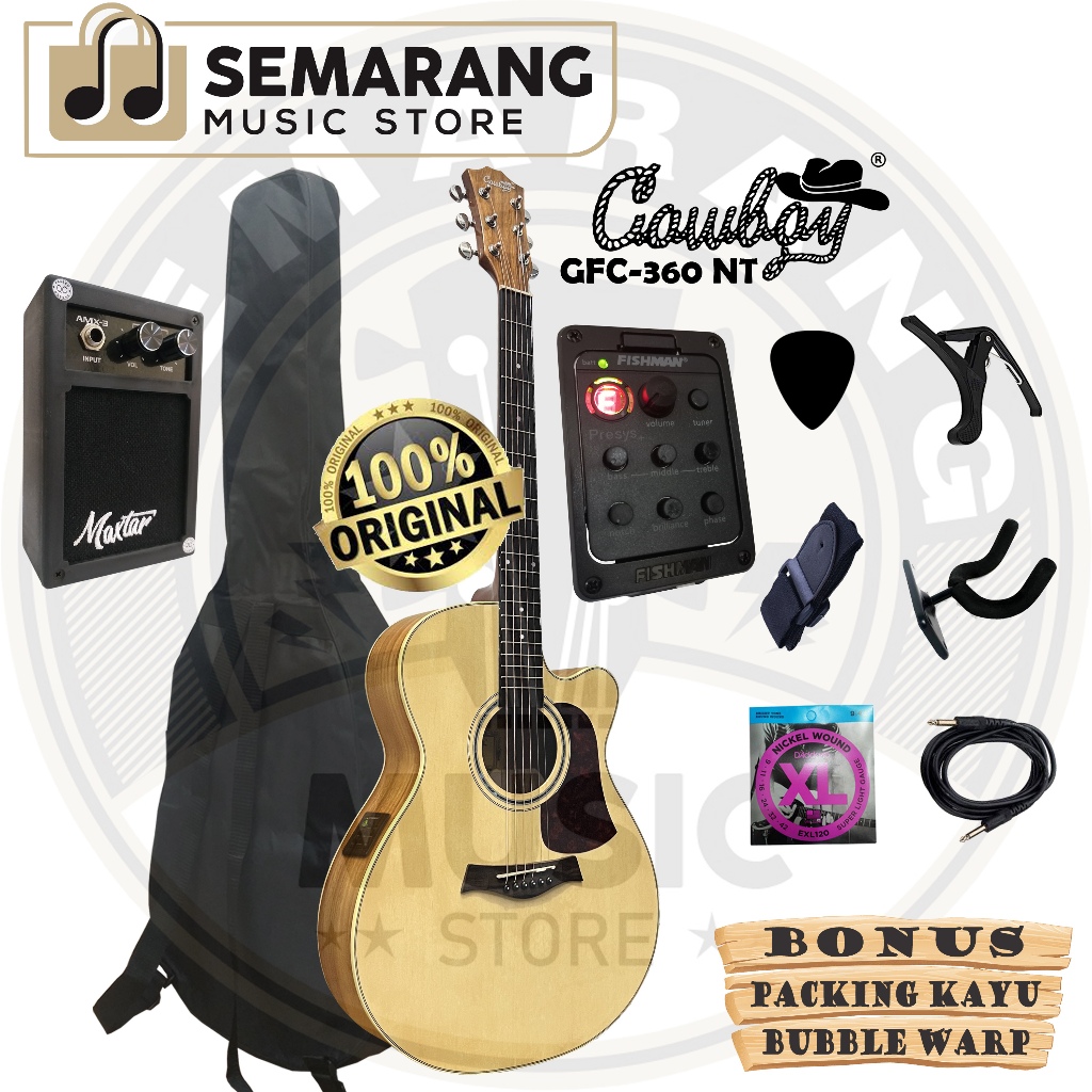 ORIGINAL Gitar Akustik Elektrik Cowboy GFC-360 NT Gitar Cowboy Original