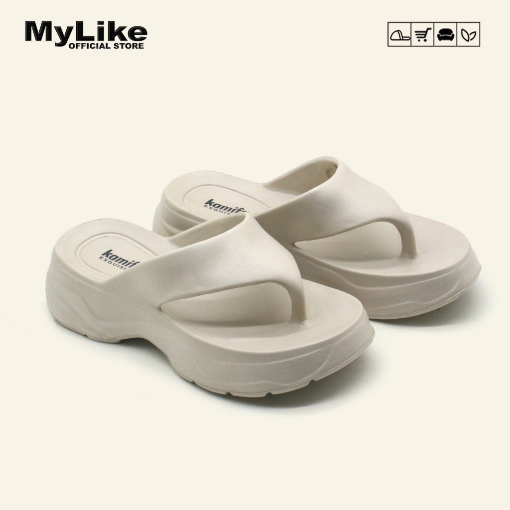 MYLIKE - Sandal Jepit Wedges Polos Wanita Terbaru