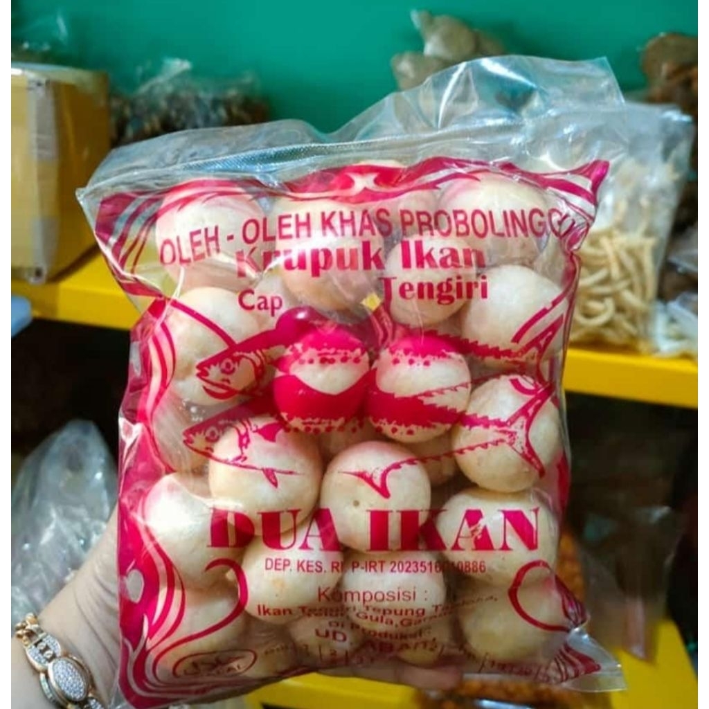 krupuk ikan tenggiri, paketan krupuk ikan isi 3 pcs, camilan krupuk, krupuk khas probolinggo, cap du