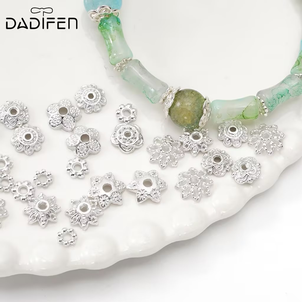 [Daidifen] Penutup Ujung Bunga Manik Spacer Alloy untuk Pembuatan Gelang, Kalung, dan Kerajinan Jaru