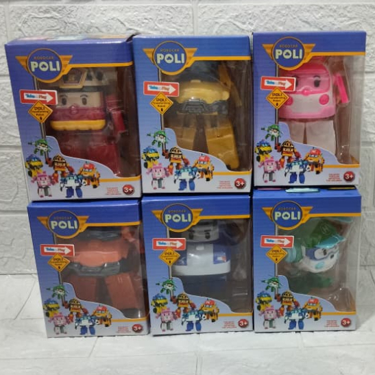 Robocar - Polii - MAINAN ANAK Figur Robot Robocar - Polii Bisa Jadi Kendaraan Deformation Bahan Plas
