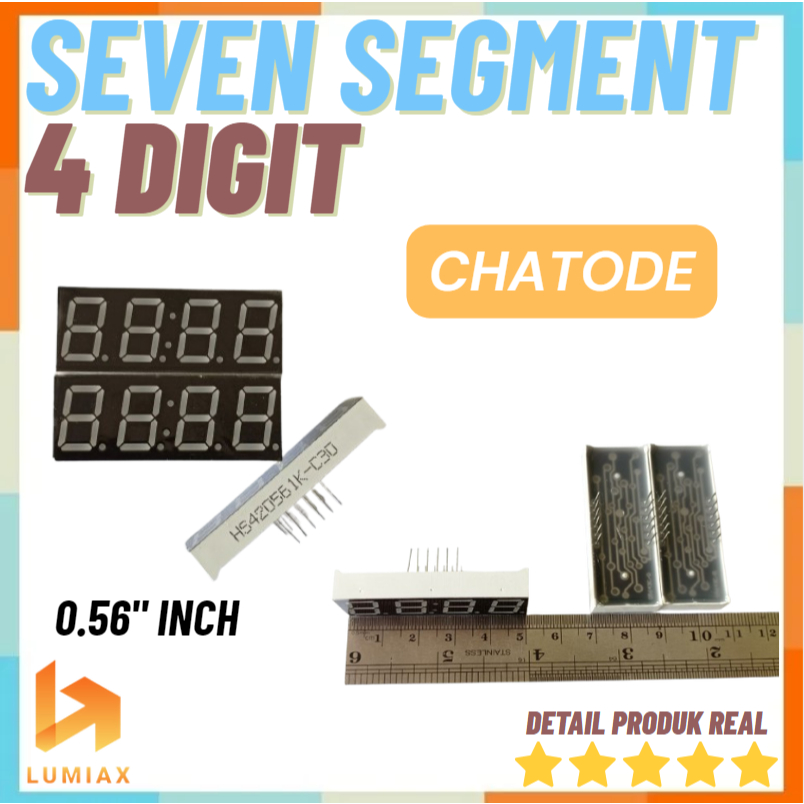 4 Digit Seven Segment Jam 0.56 Inch 7 Segmen Common Cathode Katoda