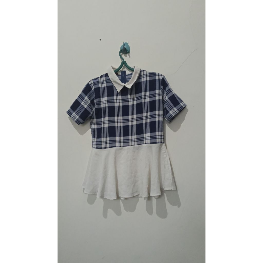 (PL) Kemeja Kaos biru putih