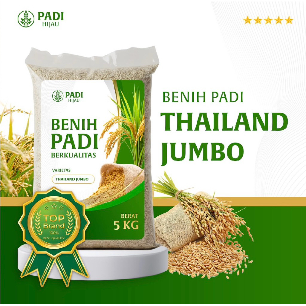 BENIH PADI BIBIT PADI THAILAND JUMBO KUALITAS UNGGUL KEMASAN 5 KG