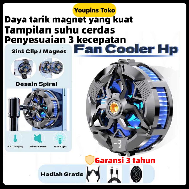 (COD/Gratis Ongkir) Asli asli X88 Pendingin HP Gaming Cooler Fan RGB Lampu Magnetik Digital Display 