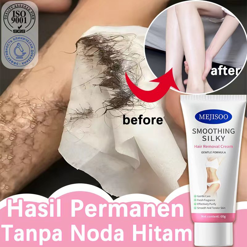 Krim Penghilang Bulu 60g – Perontok Bulu Permanen untuk Seluruh Tubuh: Ketiak, Tangan, Kaki, Miss V,