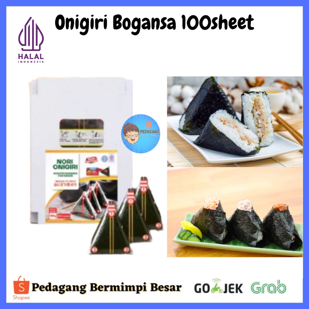 Onigiri Bogansa 100sheet/ Onigiri halal/ Onigiri/ Nori