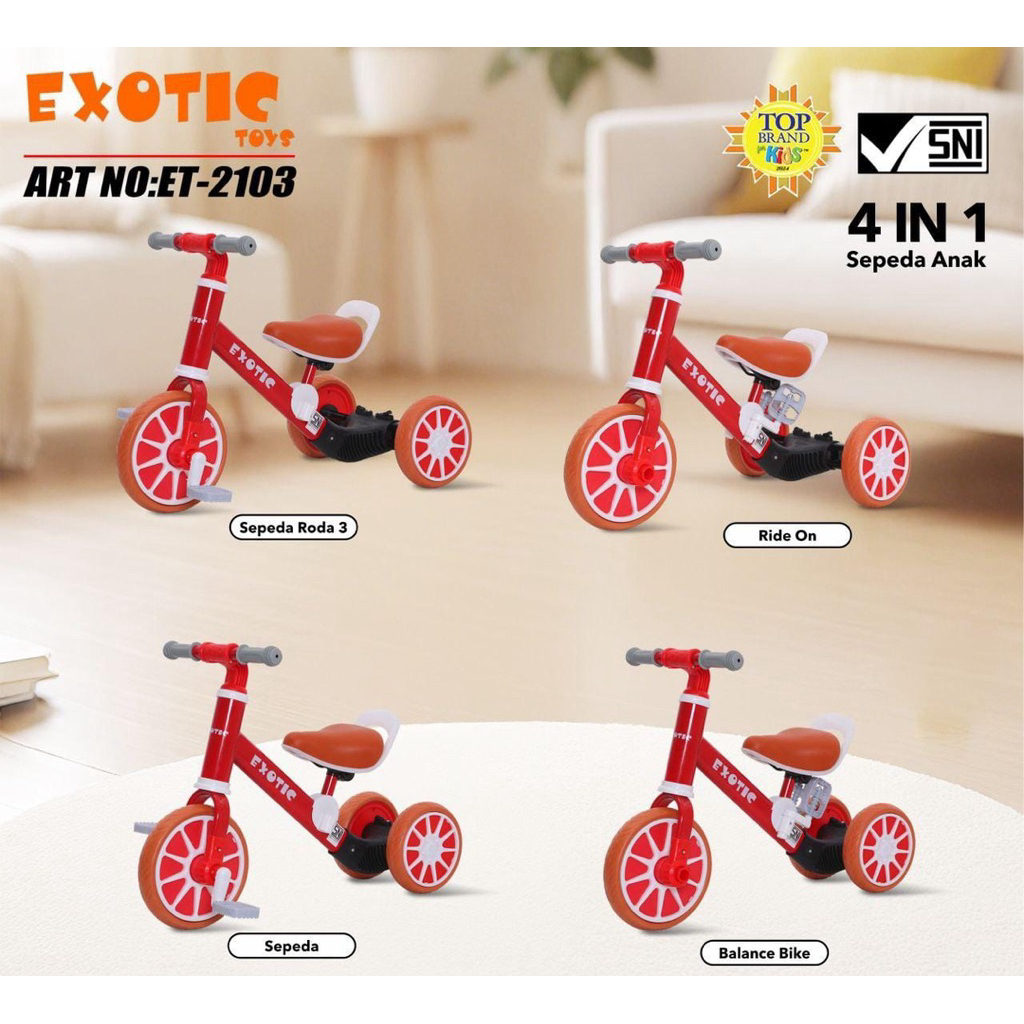 SEPEDA ANAK RODA TIGA 3IN1 BALANCE BIKE ET2103 ET 2103 ET2103 AT7905 AT 7905