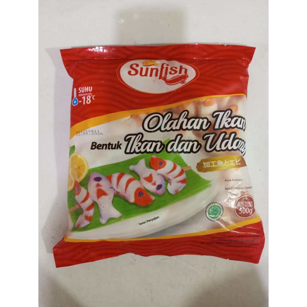 Sunfish Bentuk Ikan dan Udang olahan ikan 500gr