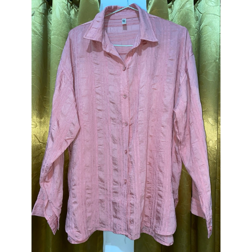 Preloved Baju kemeja Aimi Fashion Pink-formal/nonformal-Baju pink wanita | Atasan Aimi Fashion | Out