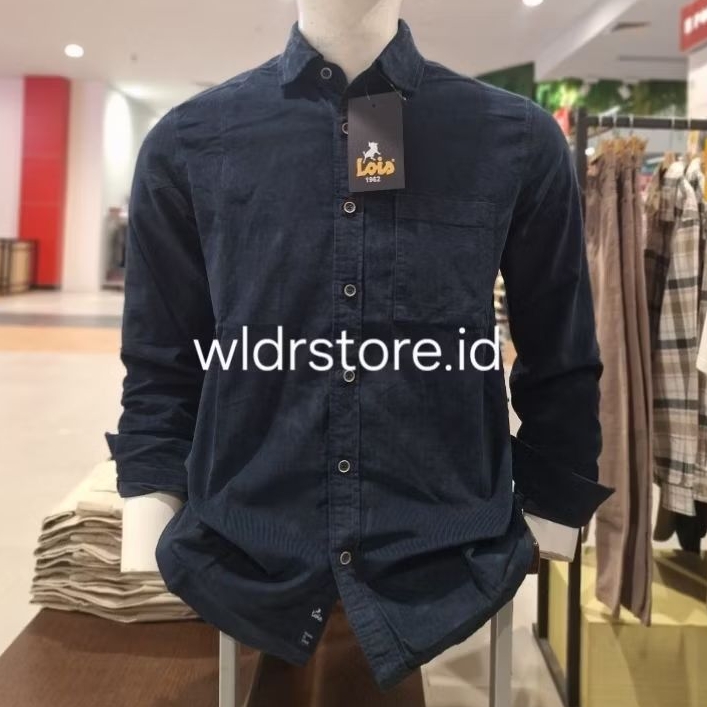 KEMEJA PRIA CORDUROY LOIS ORIGINAL SLIMFIT 607 NAVY