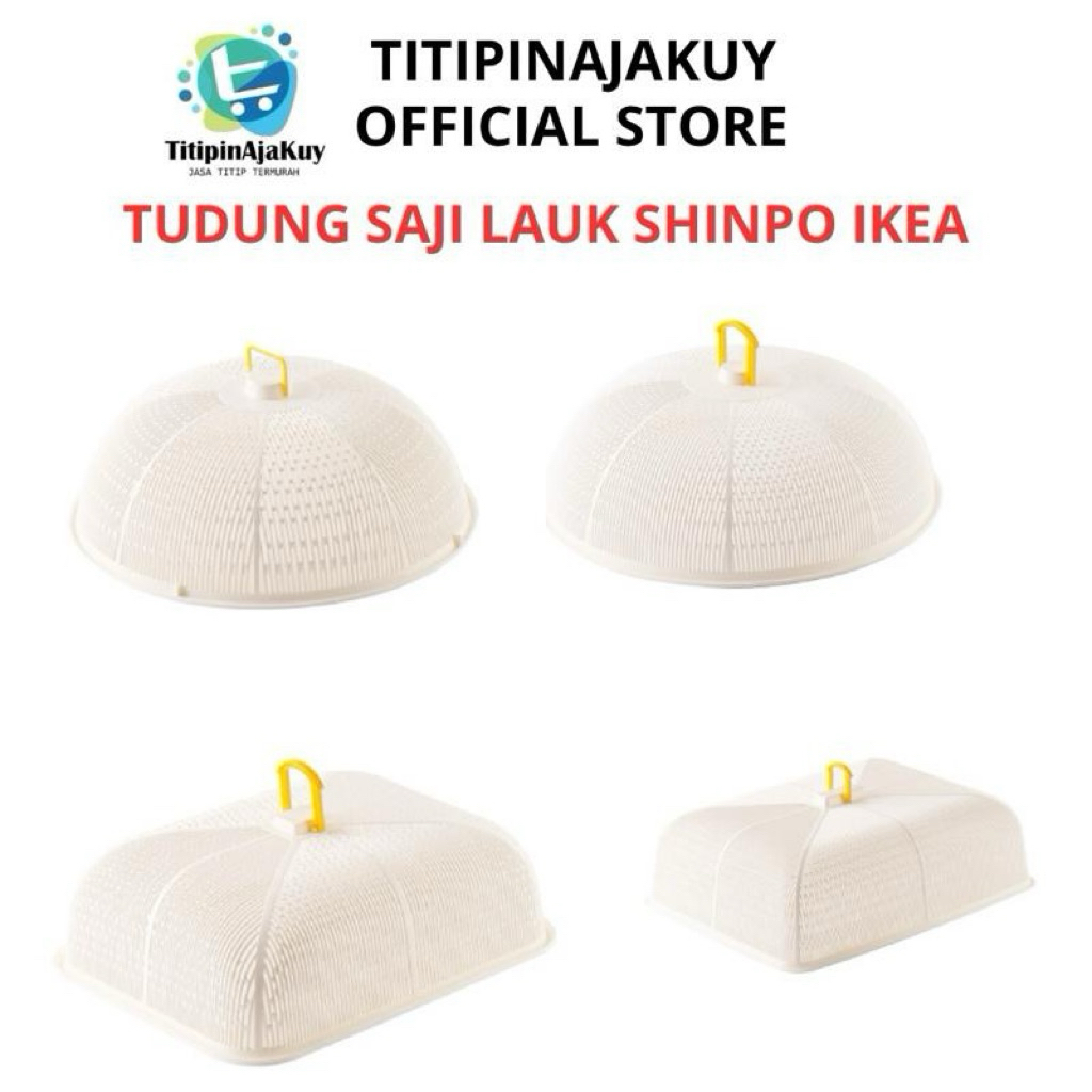 Penutup makanan serbaguna Tudung saji warna putih/kuning plastik SHINPO