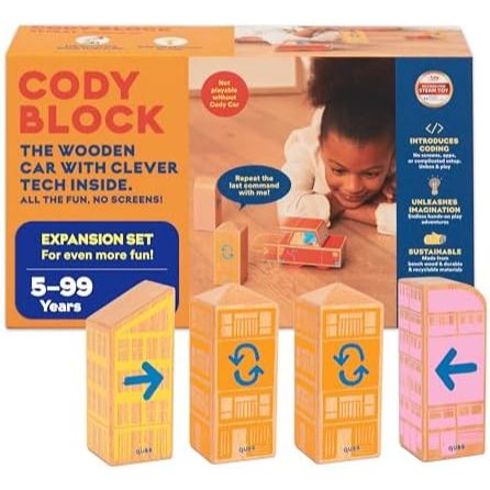 Cody Block Starter Set, Educational Wooden Building Blocks Coding and Car STEM Toys