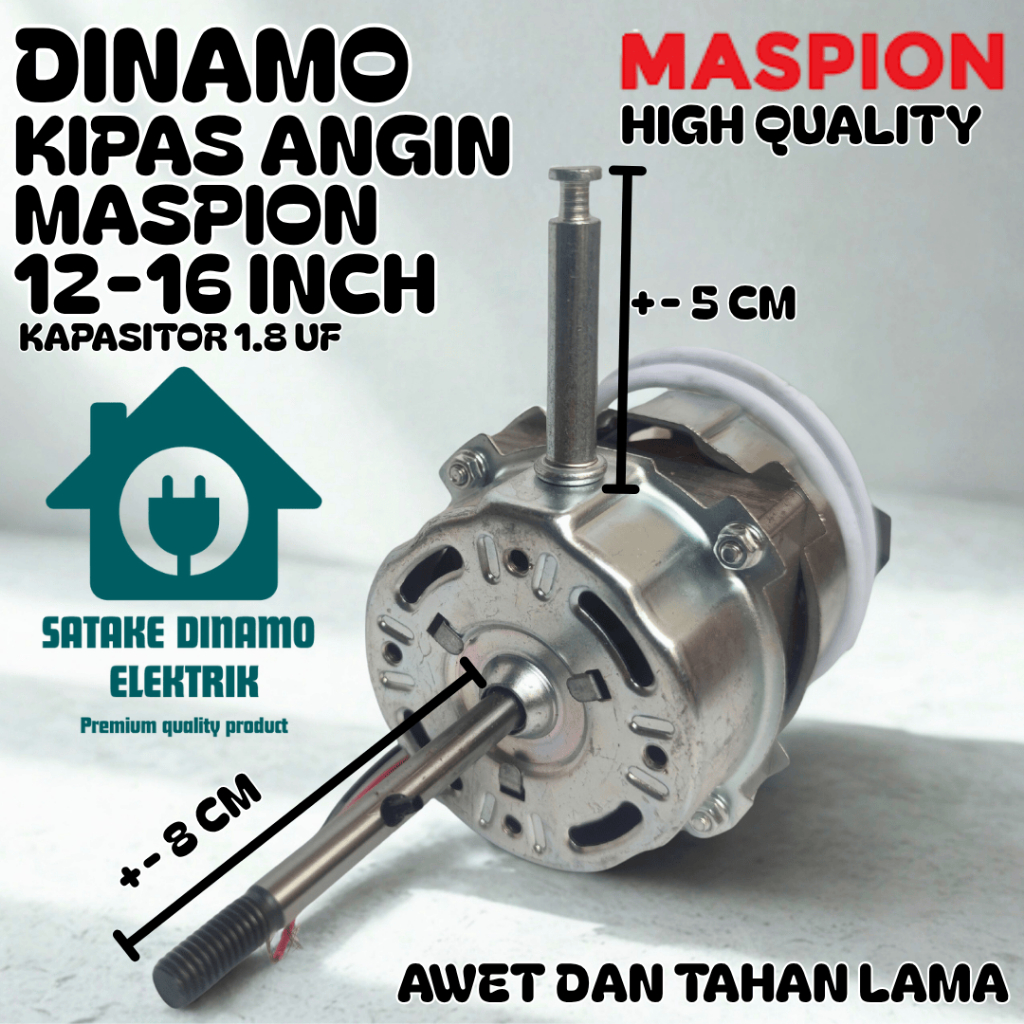 DINAMO KIPAS ANGIN MASPION BOSHING 12-16 INCH KAPASITOR 1.8 UF DINAMO MESIN KIPAS ANGIN