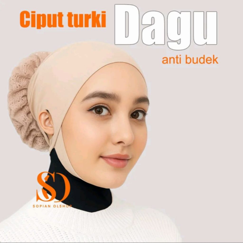 Ciput Turki Dagu Anti Budeg/Inner Dagu Lubang Telinga Dalaman Jilbab