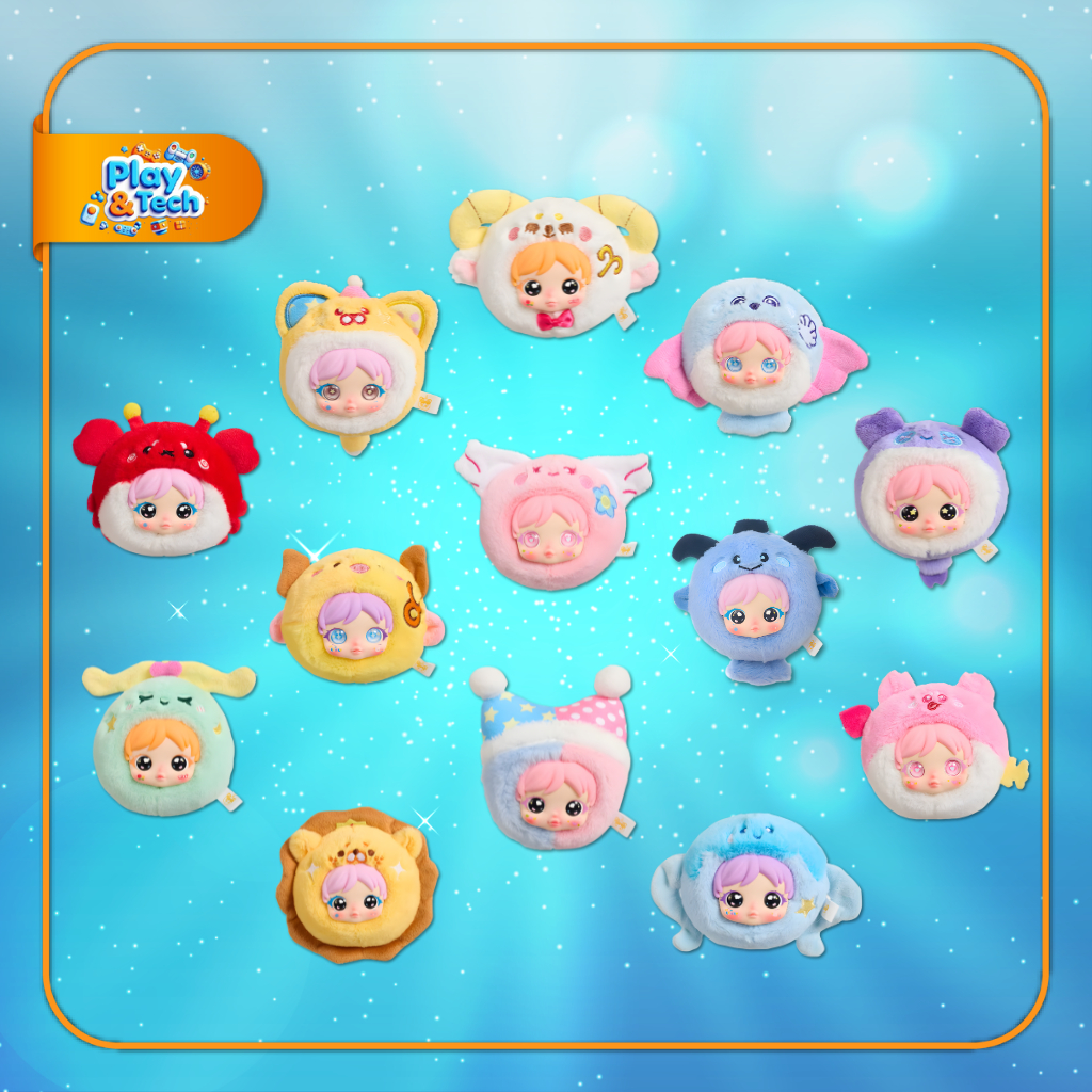 Blind Box Amy 12 Zodiac Plush Doll | Boneka Zodiak Lucu & Beraroma | Koleksi Anak & Dewasa