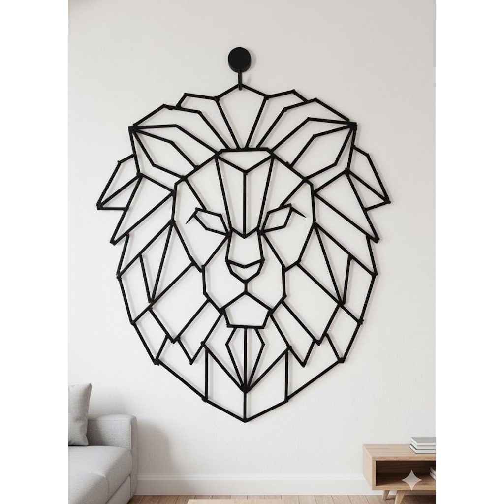 Hiasan Dinding Aesthetic Ruang tamu Geometri Hewan 3D