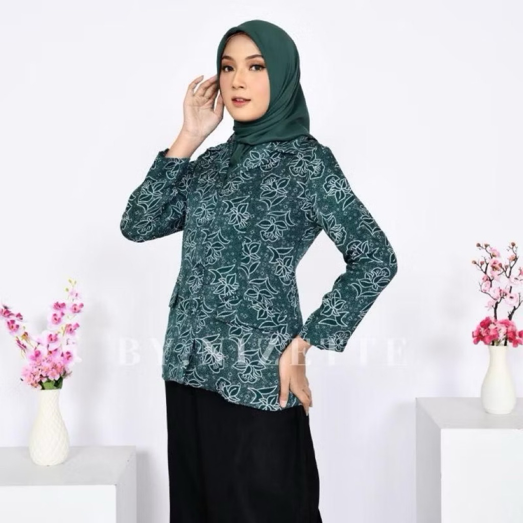 Seragam Baju PKK Nasional Hijau Terbaru 2025 / Full Furing Batik PKK nasional Terbaru Baju Batik PKK