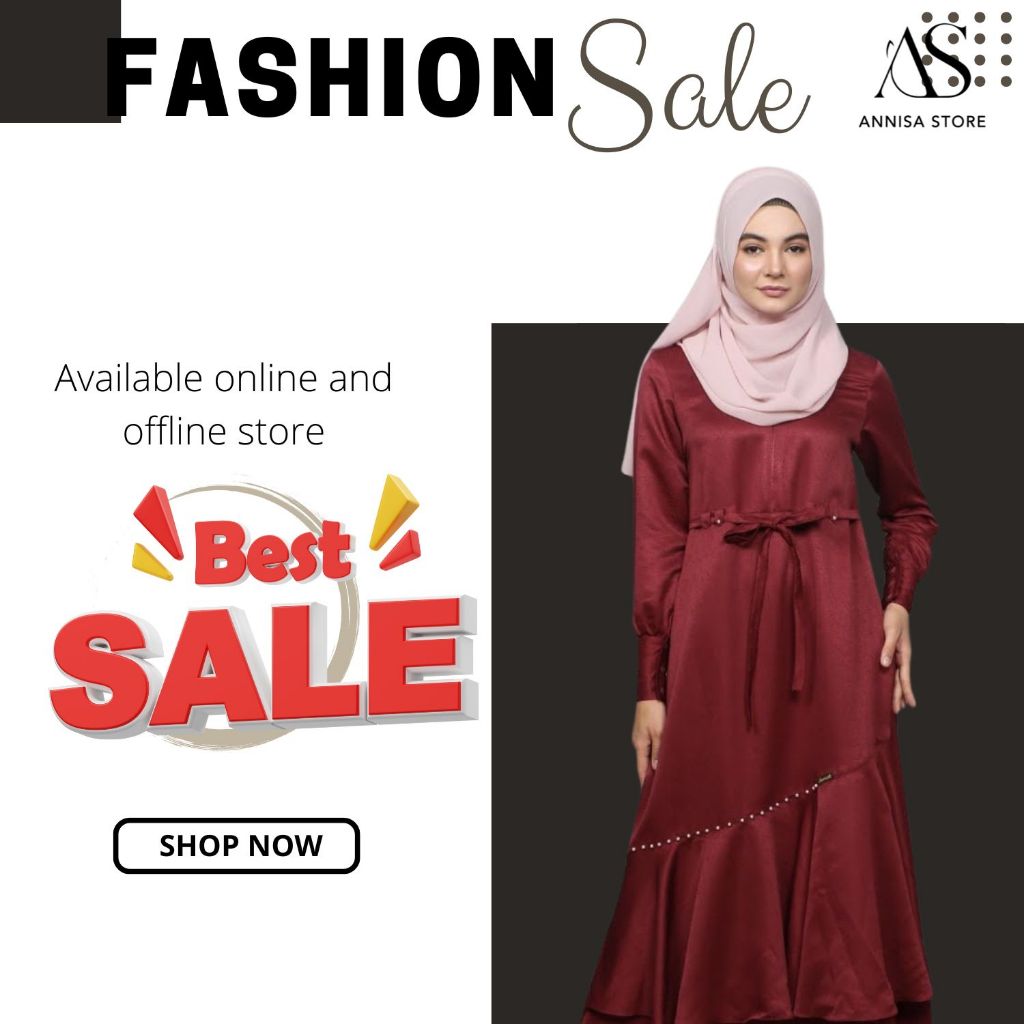 Dress Gamis Pesta & Kondangan Wanita Remaja ETHICA KAGUMI 186 MAROON