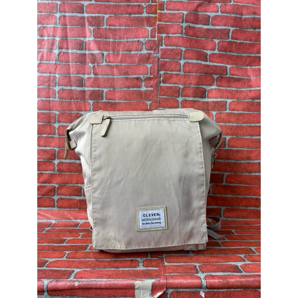 TAS RANSEL PRIA WANITA CLEVER SECOND BRANDED CREAM