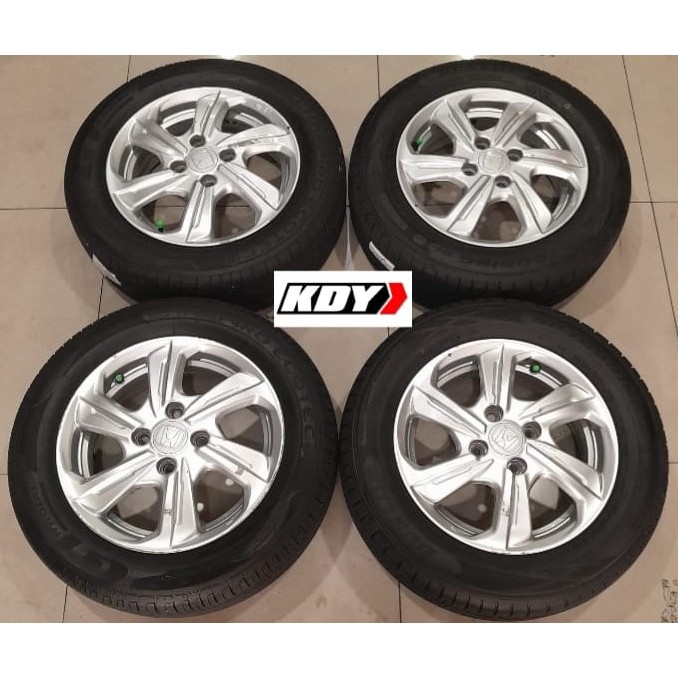 Velg Mobil Bekas Oem Brio Satya Ring 14x5 Pcd 4x100+Ban 175 65 R14 Buat Sigra Karimun Agya Vios