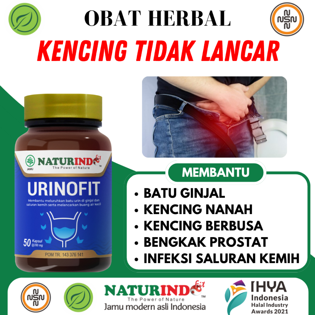 URINOFIT Herbal Kencing Tidak Lancar Batu Ginjal Infeksi Saluran Kemih Kencing NATURINDO