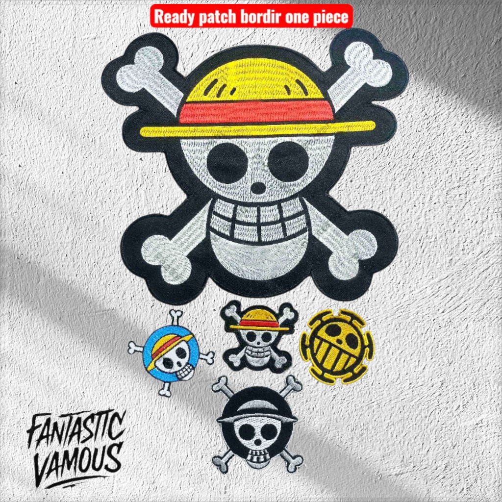 Patch bordir one piece backpatch karakter ukuran besar emblem bordir tempelan jahit anime karakter