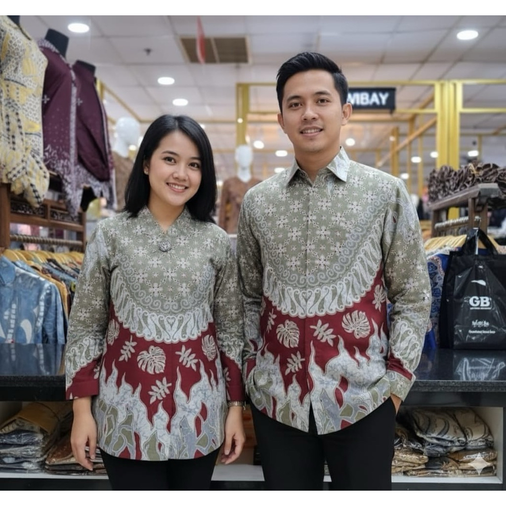 Baju batik tunik wanita dan pria batik moderen full furing trikot