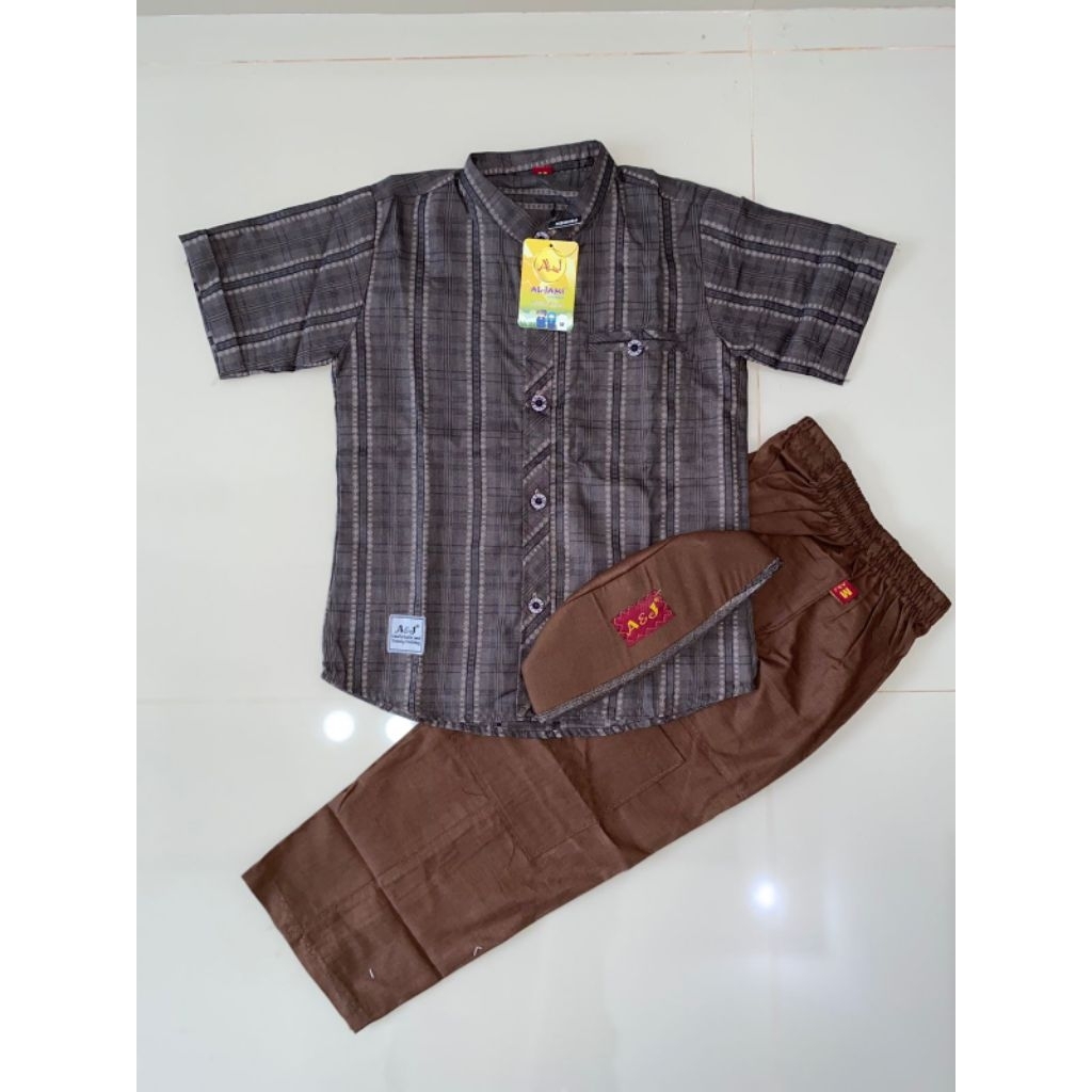 Setelan Koko Anak Al bariqi by A&J lengan pendek / koko anak salur aljami lengan pendek / koko anak 