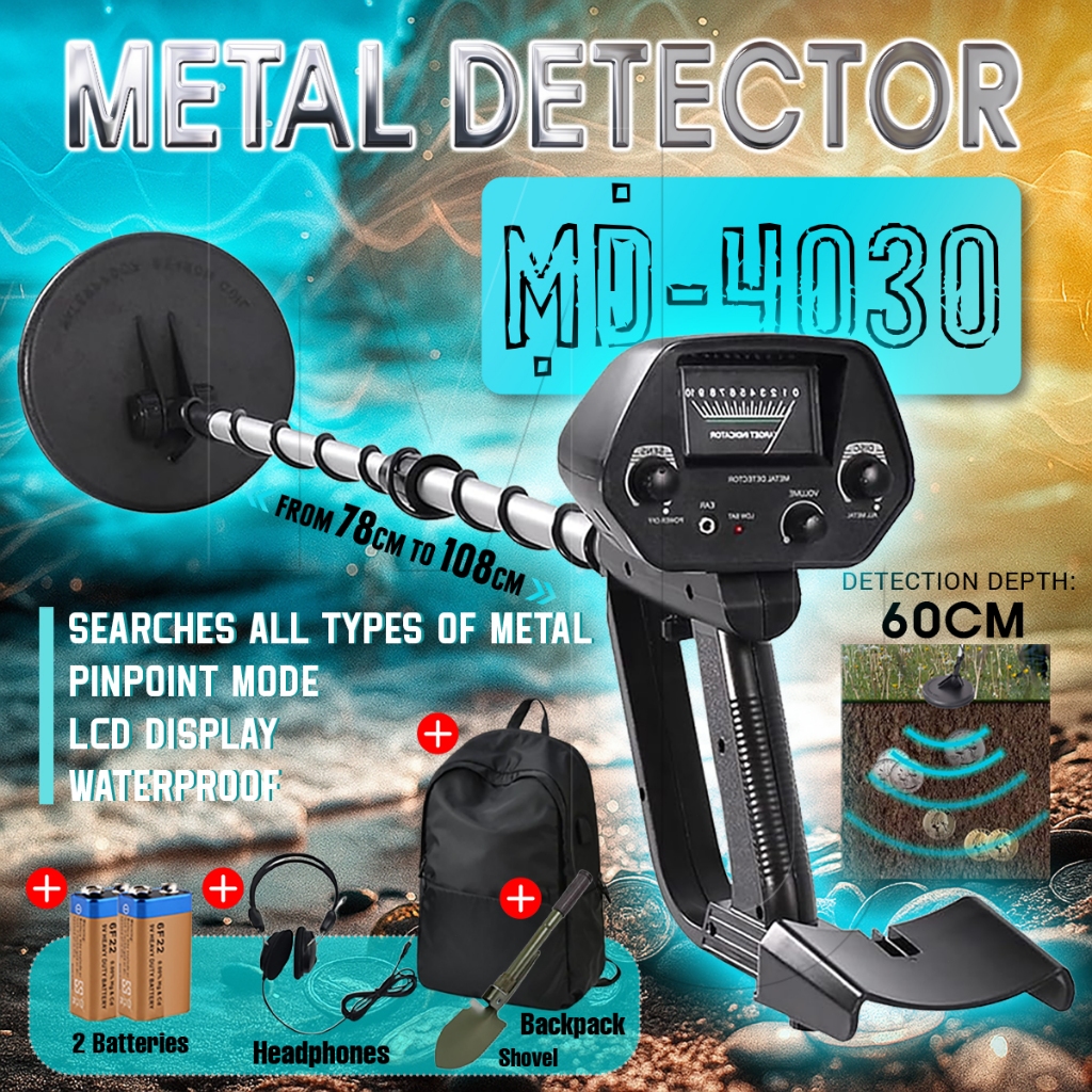 Metal Detector Emas MD4030 Gold alat Pencari Emas Pendeteksi Logam Dan Emas Dalam Tanah Tahan Air Pe