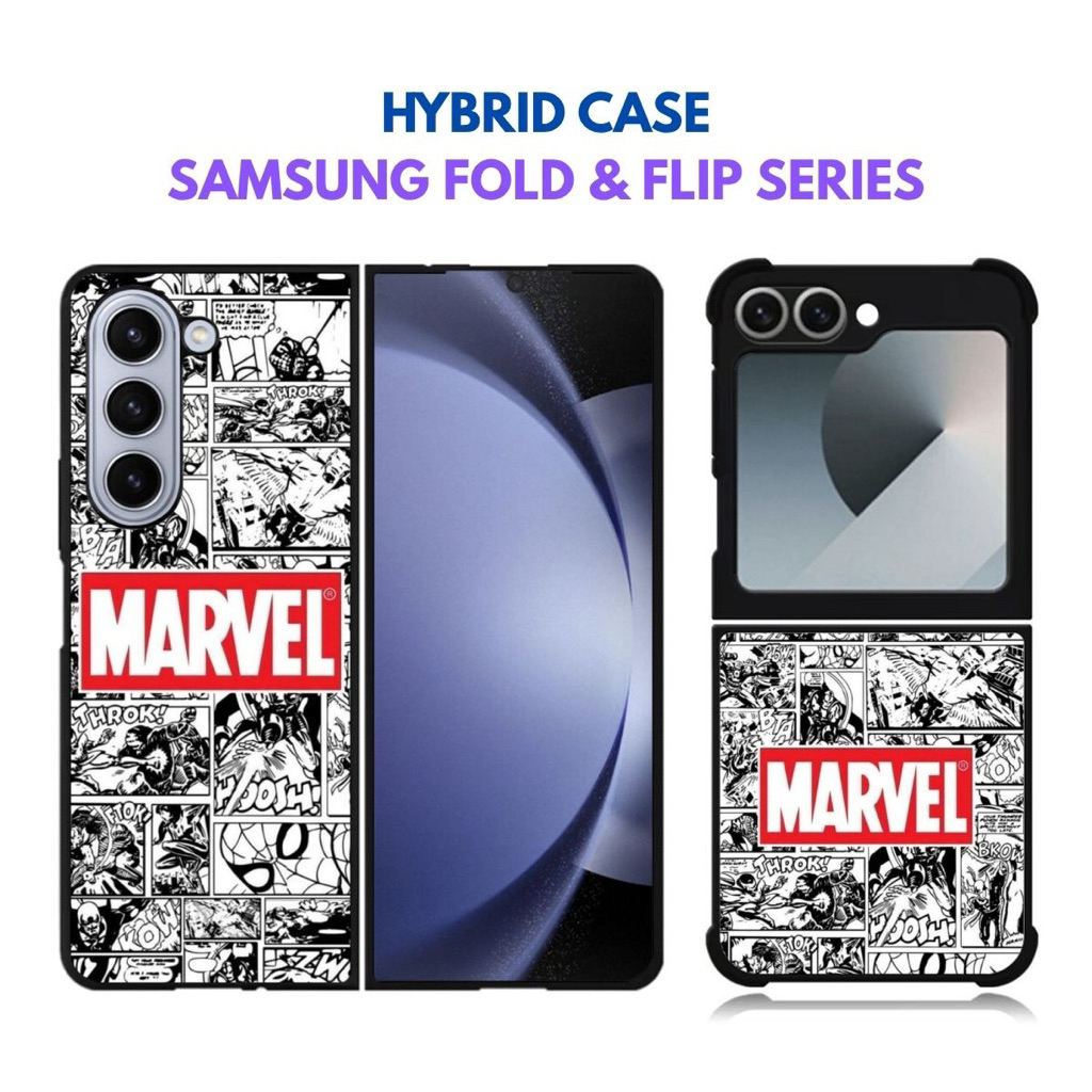 Custom Case Casing Samsung Z FOLD 7 6 5 4 3 Z FLIP 7 6 5 4 3  -  marvel doodle