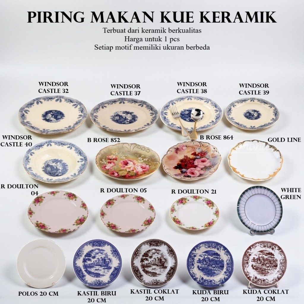 CAPODIMONTE Piring Makan Kue / Dessert / Johnson Keramik 1 Pcs