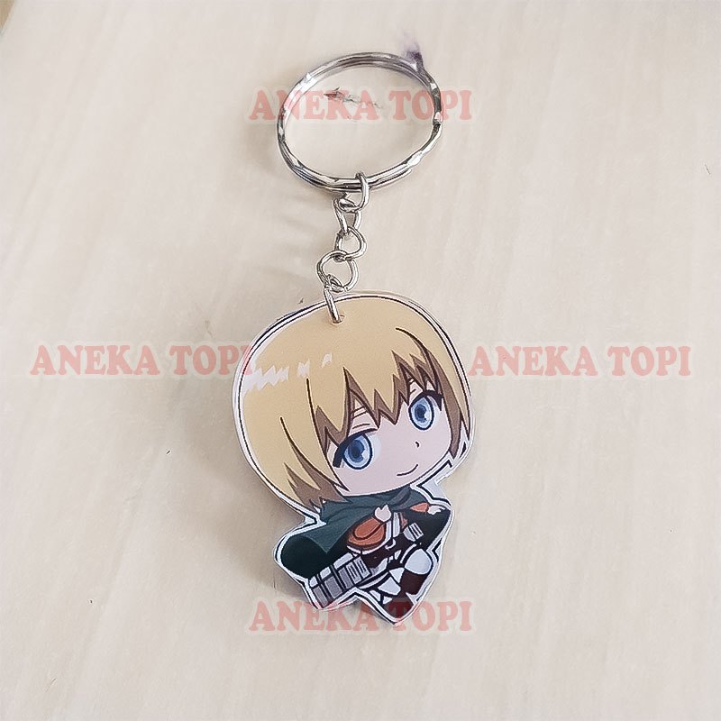 Gantungan Kunci Anime AOT Keychain Eren Mikasa Levi Armin Ganci Akrilik Anime - Aneka Topi