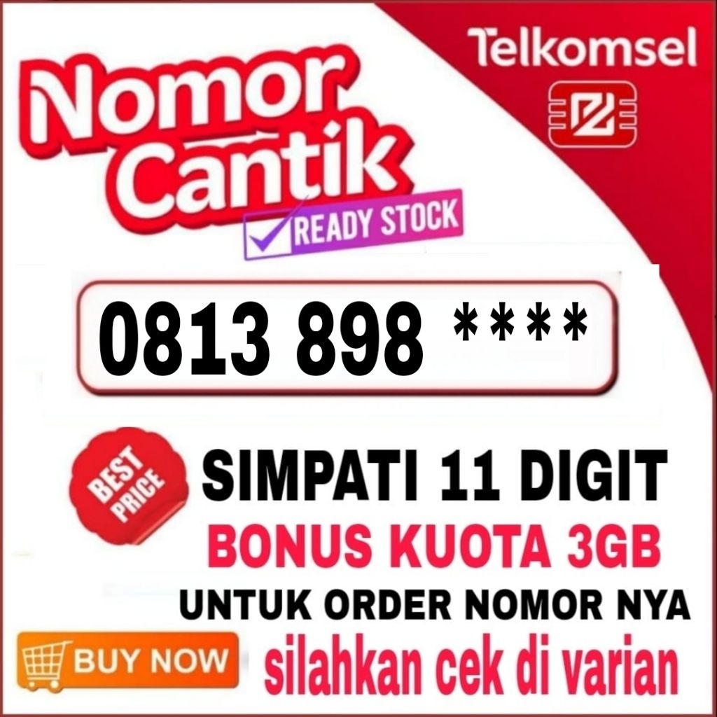 11 digit _nomor cantik kartu perdana simpati 0813 898 ****