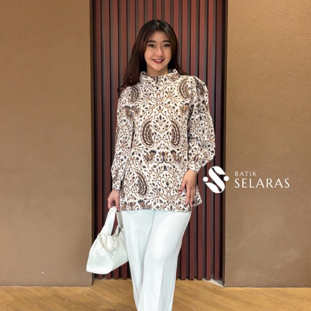 Blouse Batik Atasan Wanita Premium Bahan Katun Primis Rayon Motif Burung Wahyu Batik Selaras