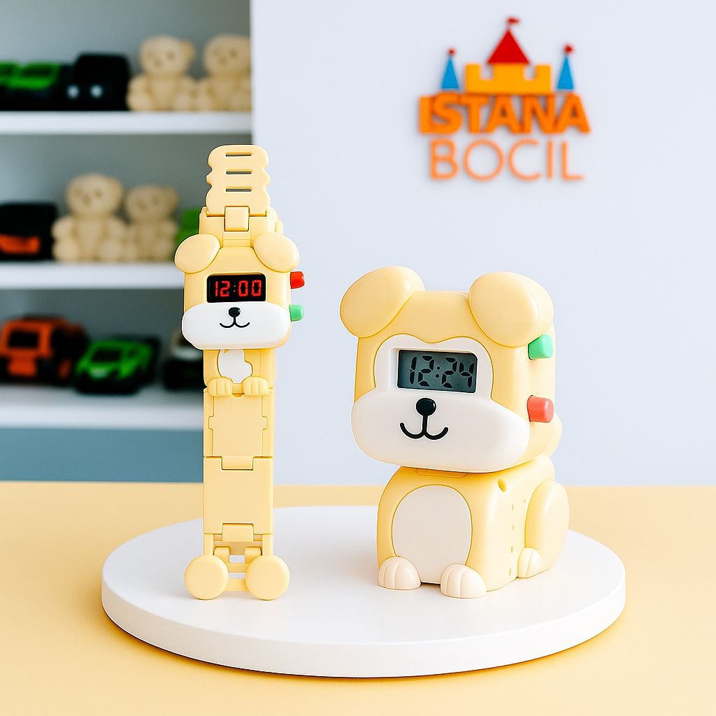 Mainan Anak Jam Tangan Robot Anak TRANSFORMING WATCH Robot Mainan Anak Laki Laki dan Perempuan