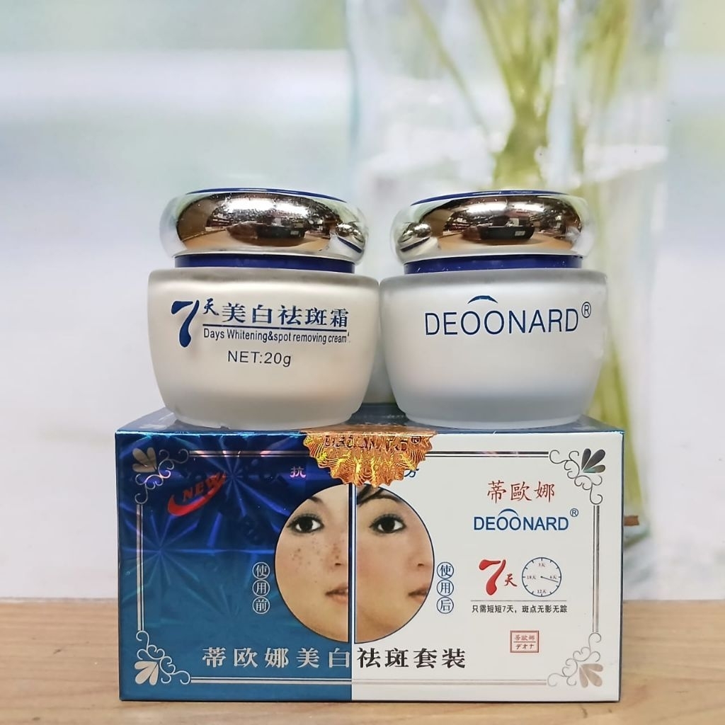 cream deoonard set siang malam original