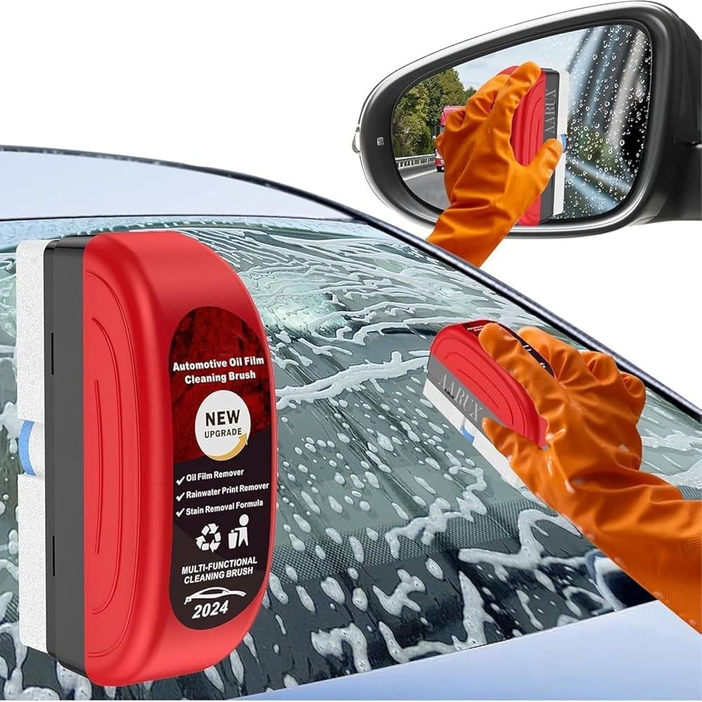 Automotive Oil Film Cleaning Brush, Car Glass Oil Film Removal Cleaner