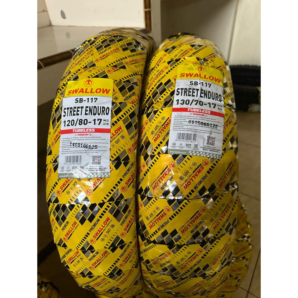 BAN LUAR SWALLOW TUBELESS 120/80-17  STREET ENDURO