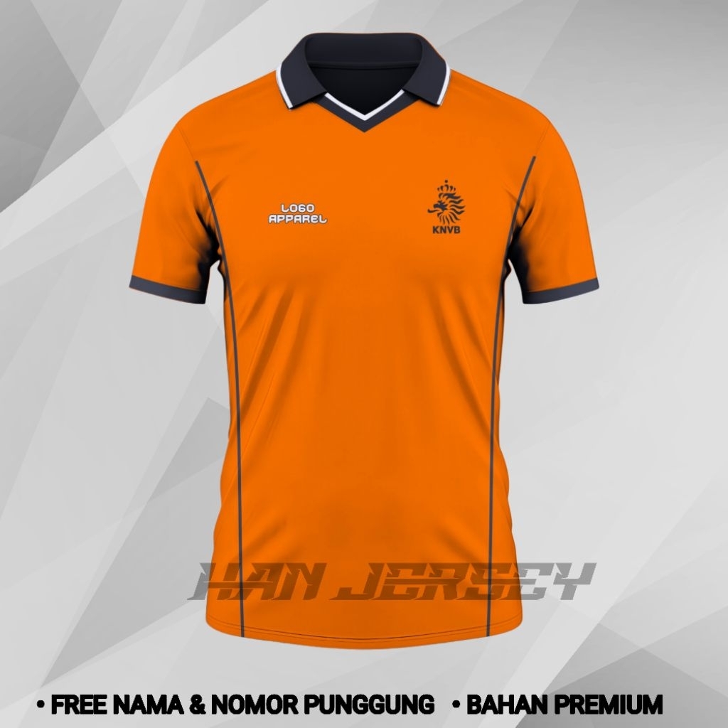 Jersey Belanda 1998 Retro Full Printing