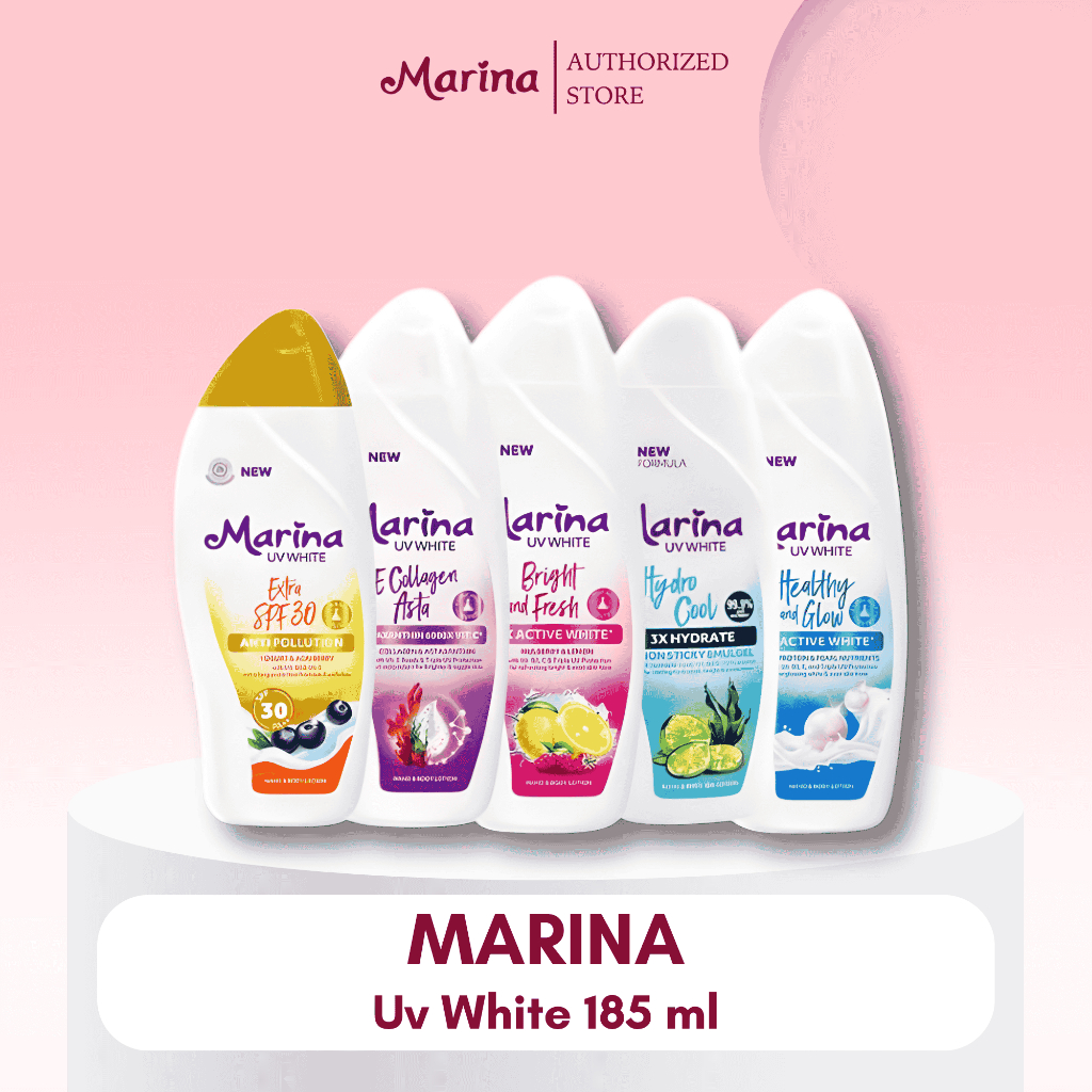 Marina Hand & Body Lotion UV White Natural 185 ml  & 50 ml- Body Lotion Extra 30 SPF