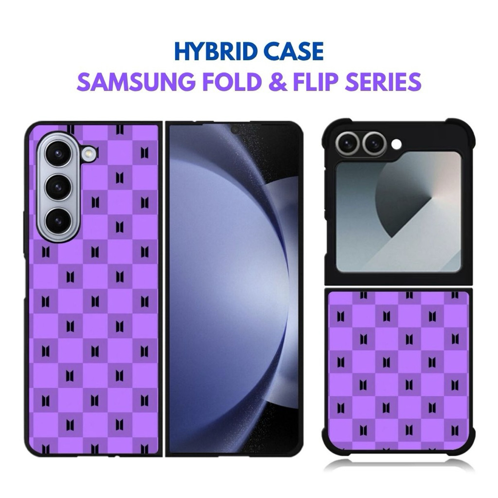 Custom Case Casing Samsung Z FOLD 7 6 5 4 3 Z FLIP 7 6 5 4 3  - bts pattern