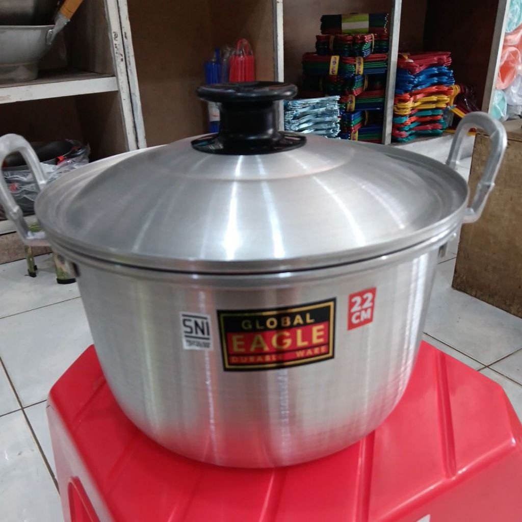 Panci Tutup Luar 22 cm PTL 22cm Global Eagle Alumunium Alm Almunium