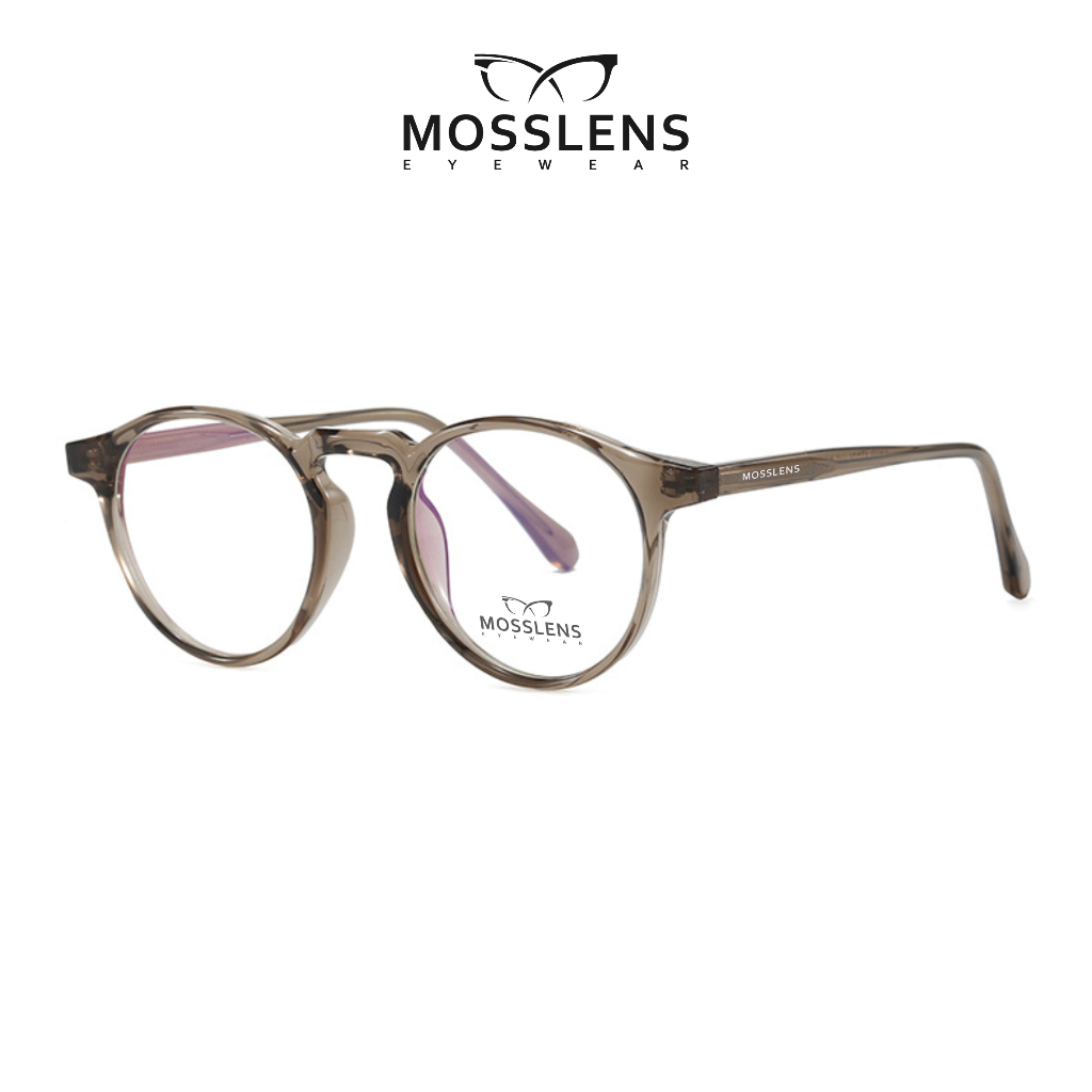 Mosslens Eyewear Kacamata Anti Blueray Bluecromic Bulat Fashion Pelajar TR90 Lentur Lensa Minus 8023