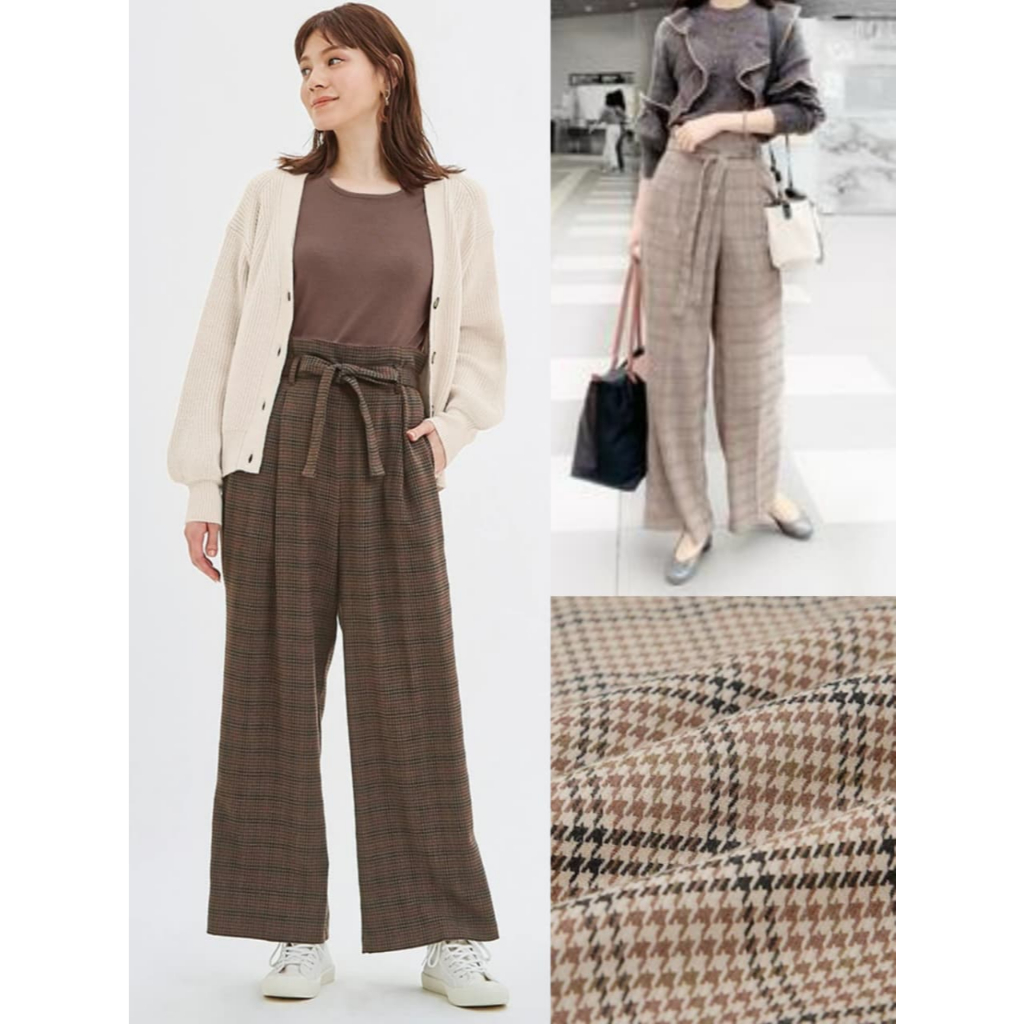 Celana Panjang Kulot Wanita Cotton Tweed - GU9439