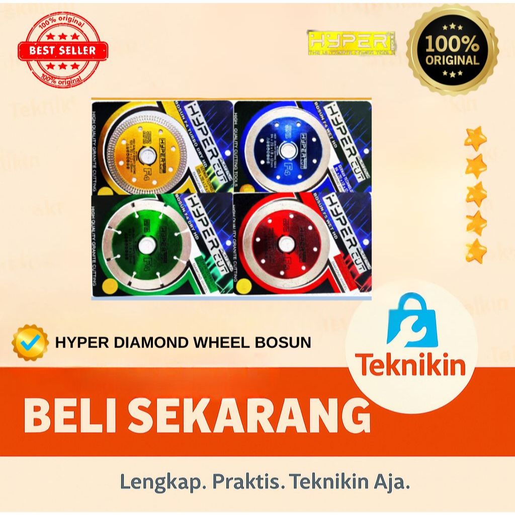 Mata potong Keramik HYPER Diamond wheel Bosun F4 HD Diamond Bosun 4" DRY & Diamond bosun F4 Gerinda