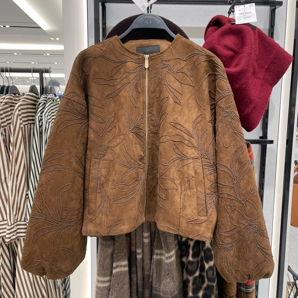 Jaket Suede Bordir ZARA Women Jastip (jasa titip)