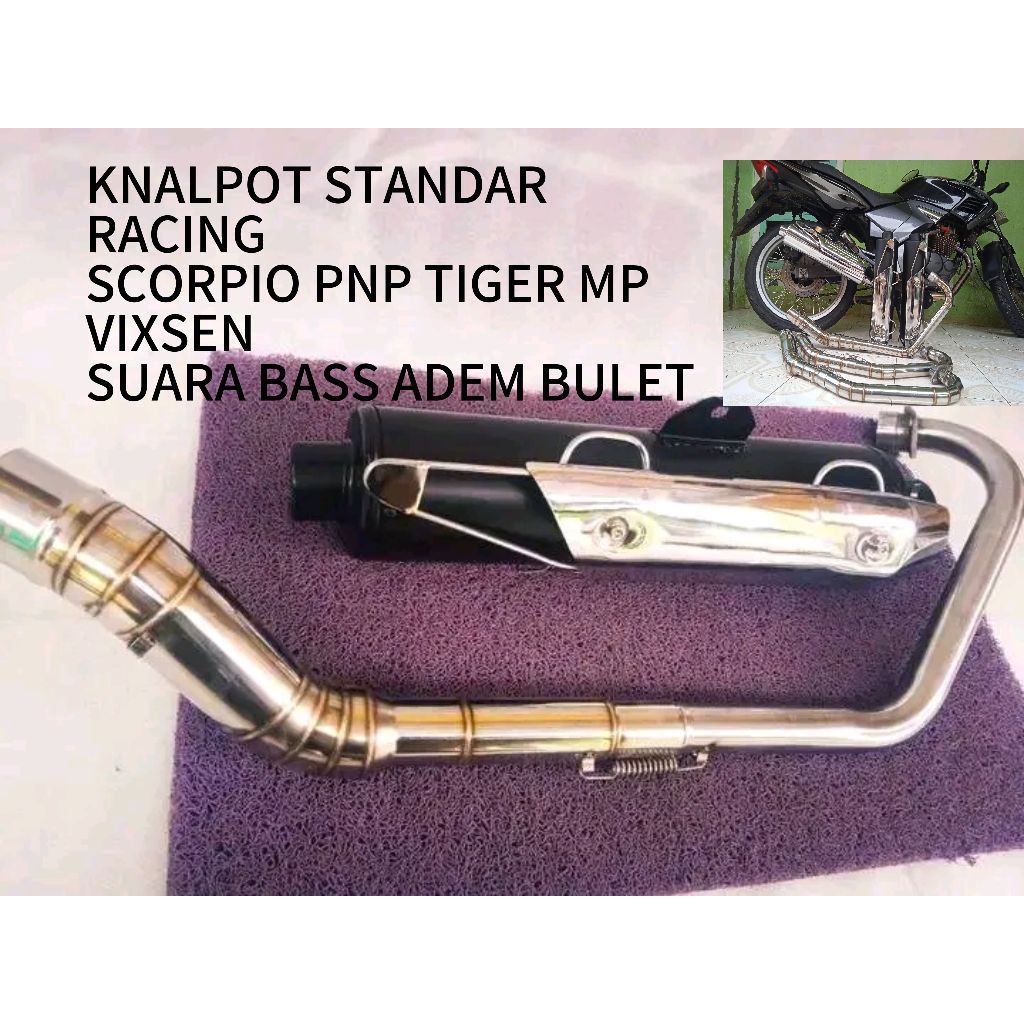 KNALPOT STANDAR RACING SCORPIO BOBOK BAS ULEM Pnp Vixsen,Tiger,Megapro,Verza